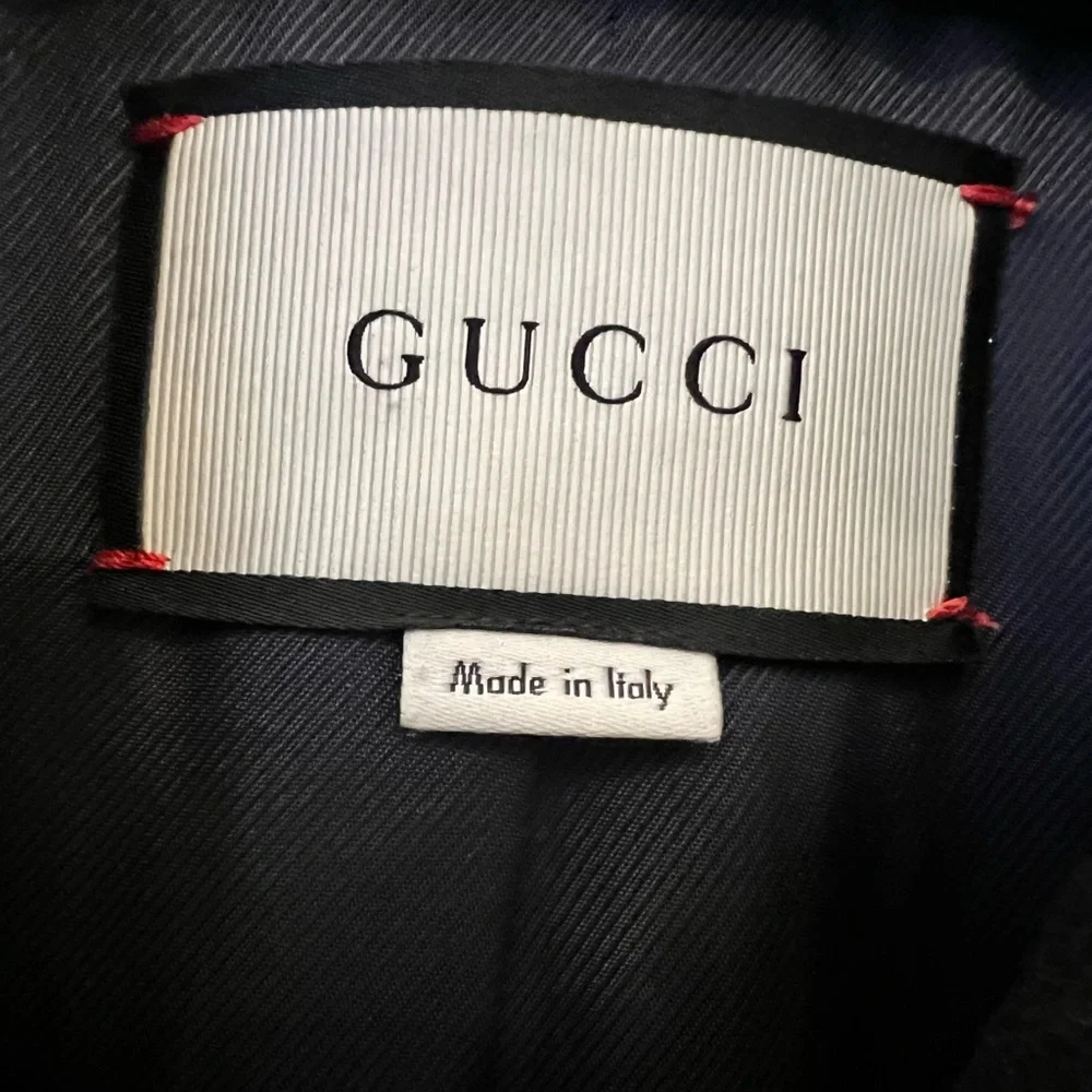 Gucci Dark Navy BlueWool Coat with Back strap - Picture 2 of 14